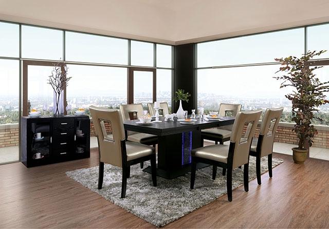 Evangeline Black/Beige Dining Table